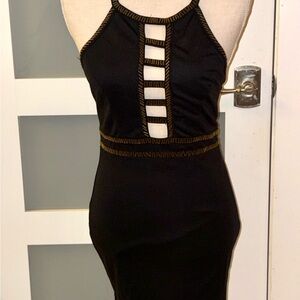 Guess Black Dress with Gold Accents